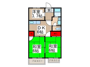 クリザンテ－ム高橋１の物件間取画像